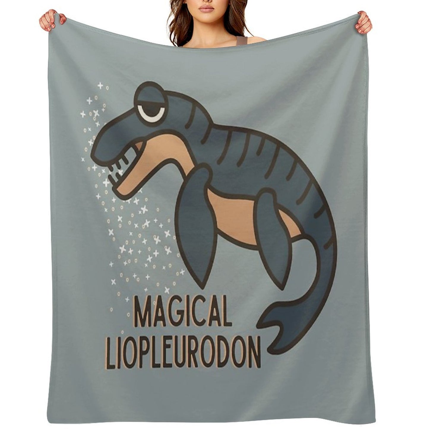 Magical Liopleurodon Charlie The Unicorn Throw Blanket