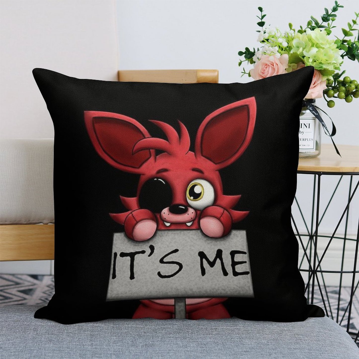 FNAF Plush Foxy Linen Throw Pillow Cover