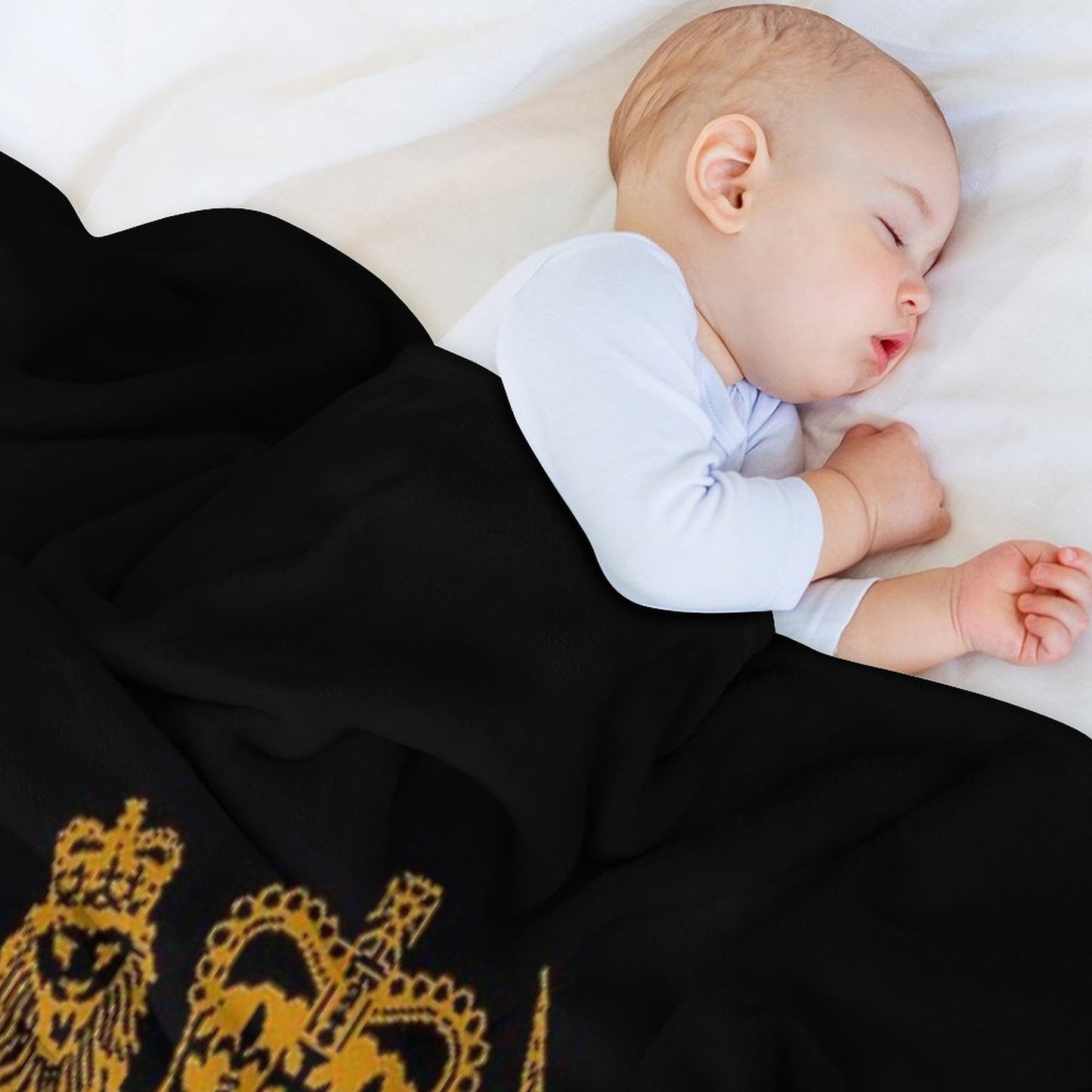 Elizabeth II Royal Coat of Arms Emblem Throw Blanket