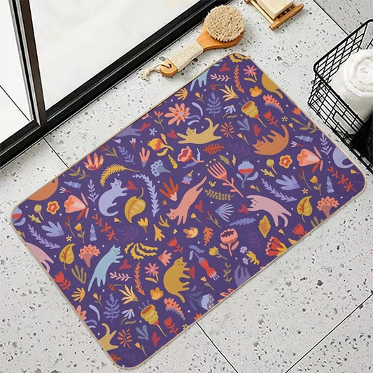 Candy Cats in The Magic Garden Non-Slip Bath Mat