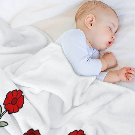 Oneonta Red Flowers DuoTone Throw Blanket