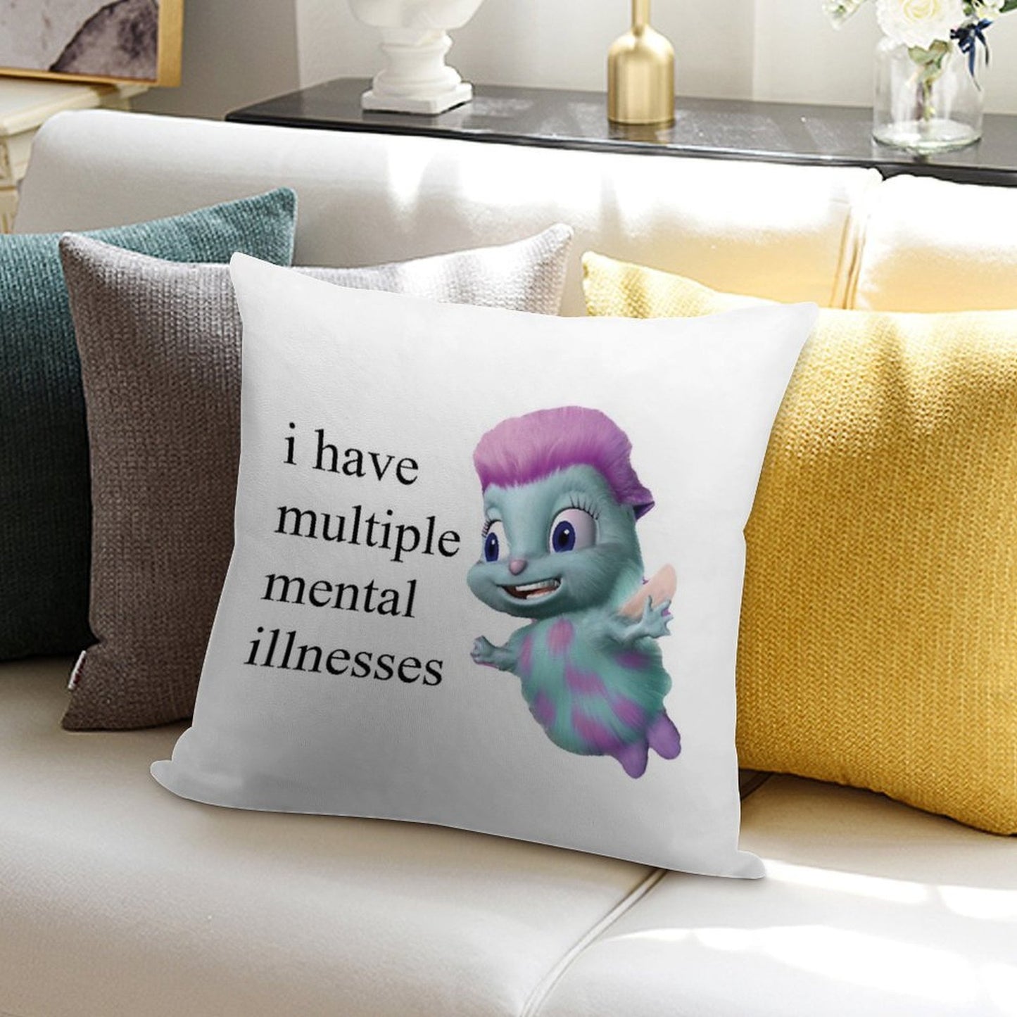 Bibble Mental Illness Rights Soft Style Accent Throw Pillow