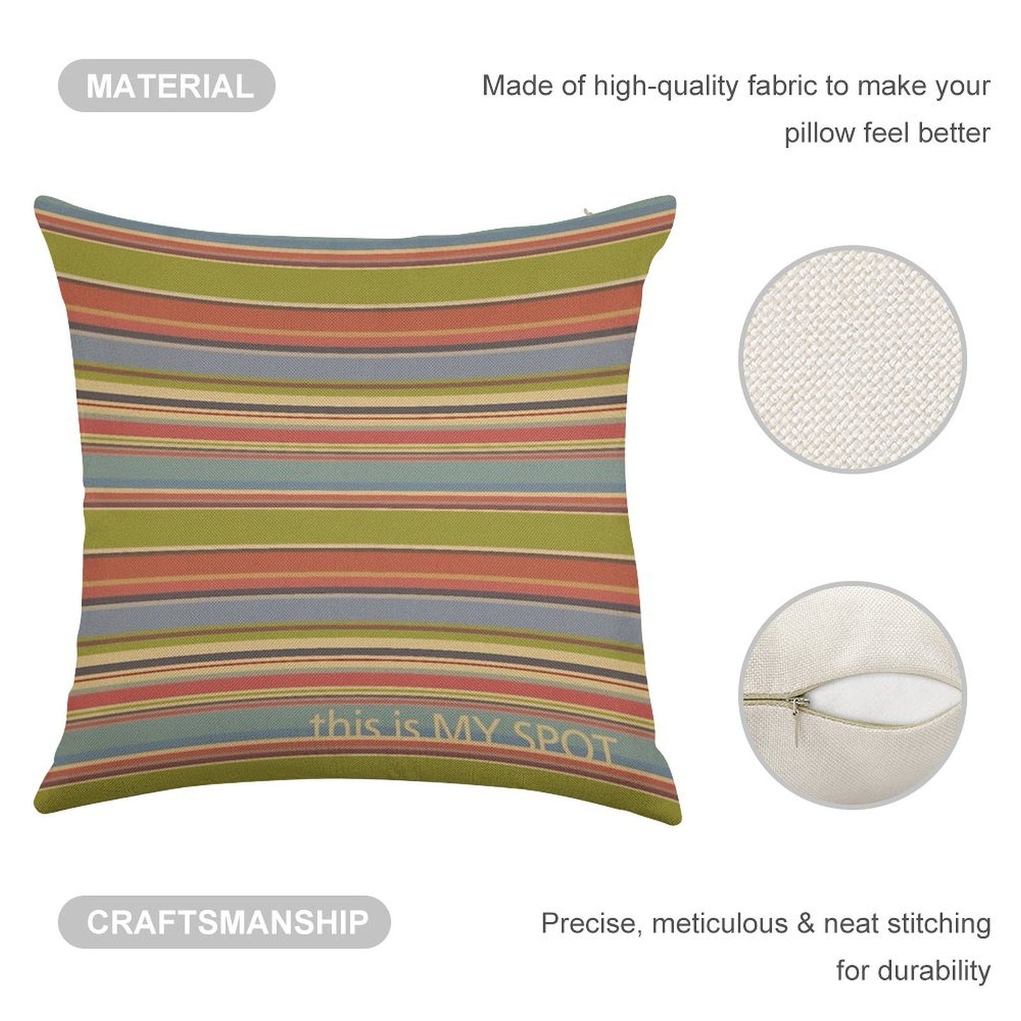 This Is My Spot Linen Throw Pillow Cover