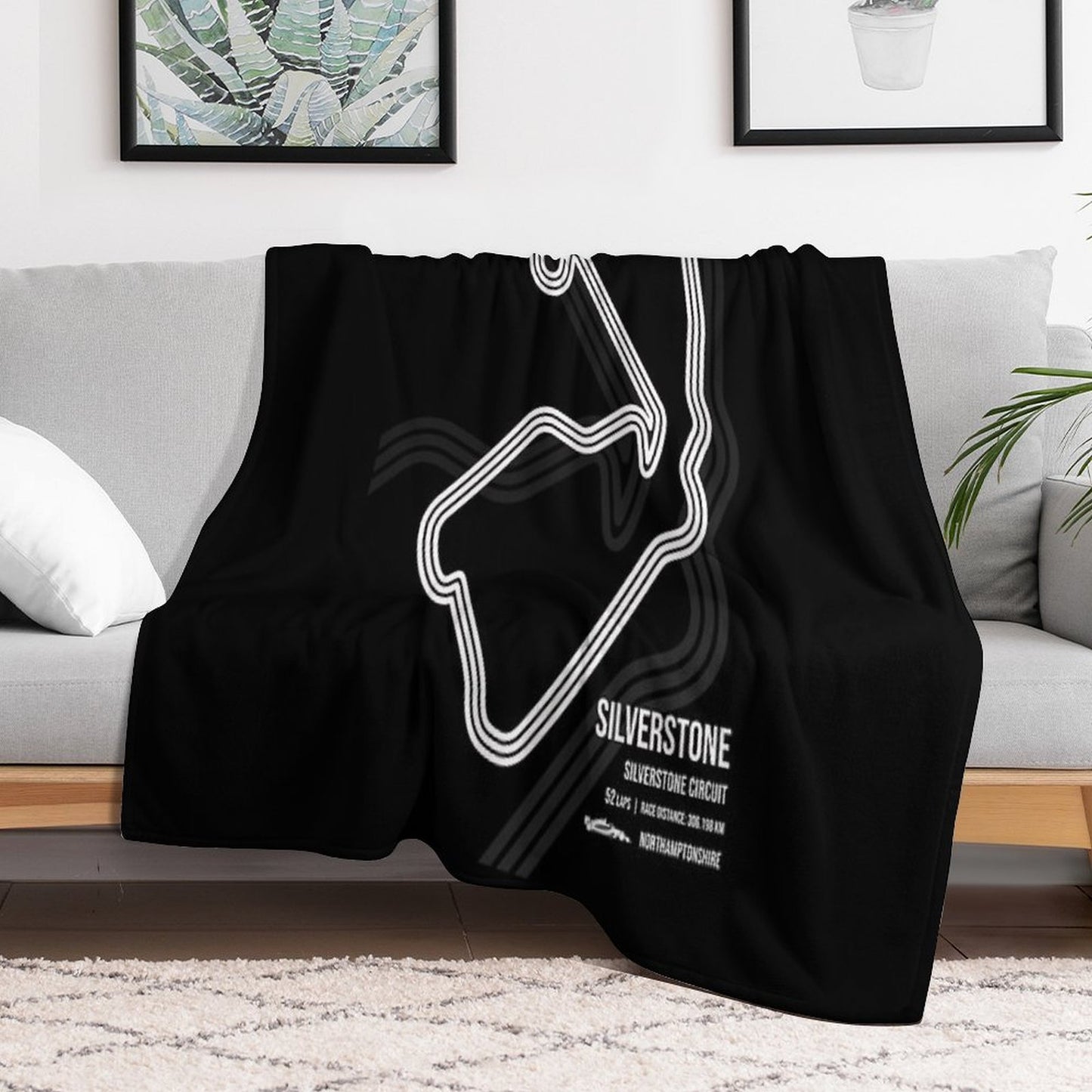 British Race Track (B&W) Throw Blanket