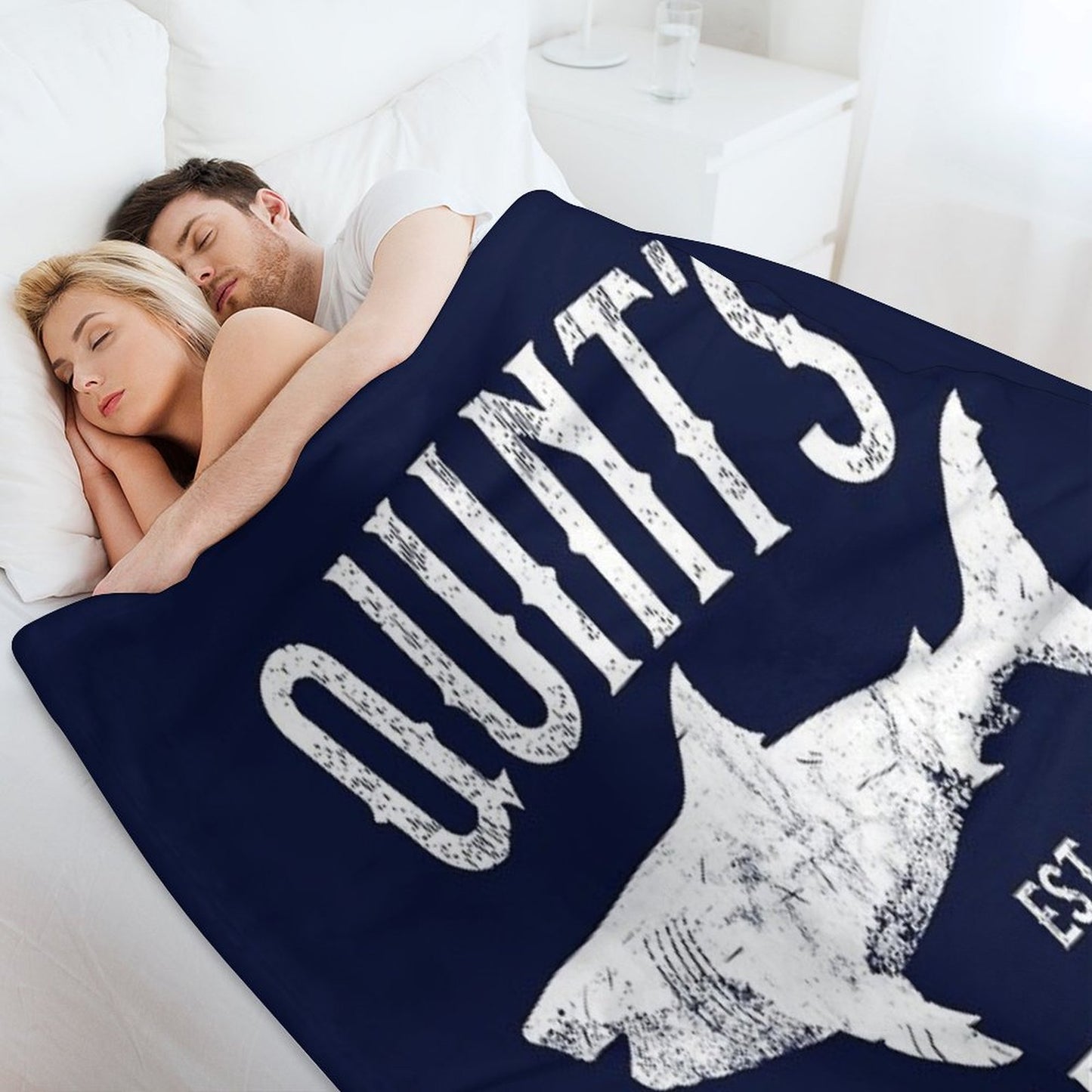 Quint's Shark Fishing - Amity Island 1975 Throw Blanket