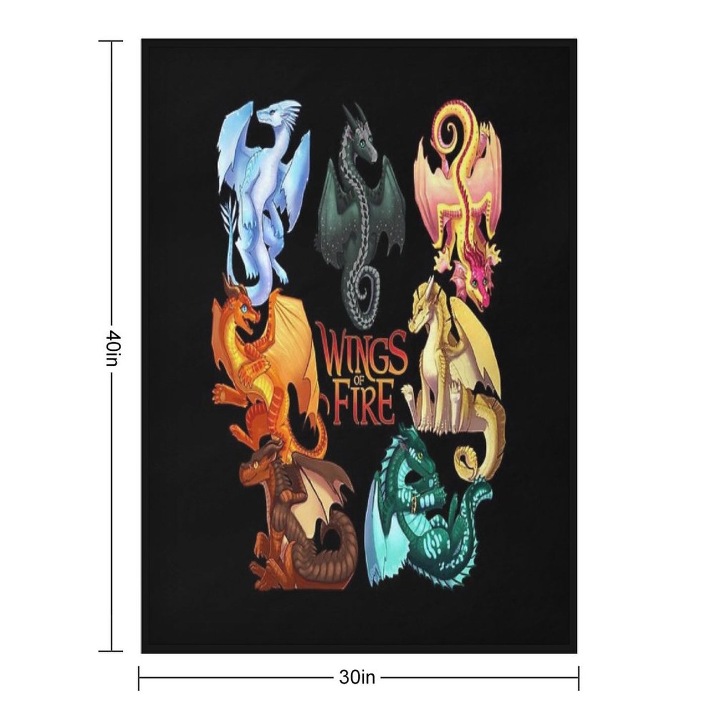 Wings of Fire - Jade Winglet Dragonets Moonwatcher, Winter, Qibli, Peril, Turtle, Umber, Kinkajou Throw Blanket