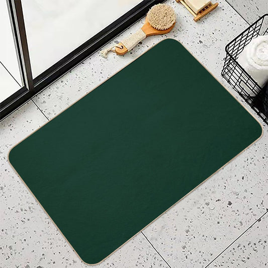Solid Dark Green Bath Mat