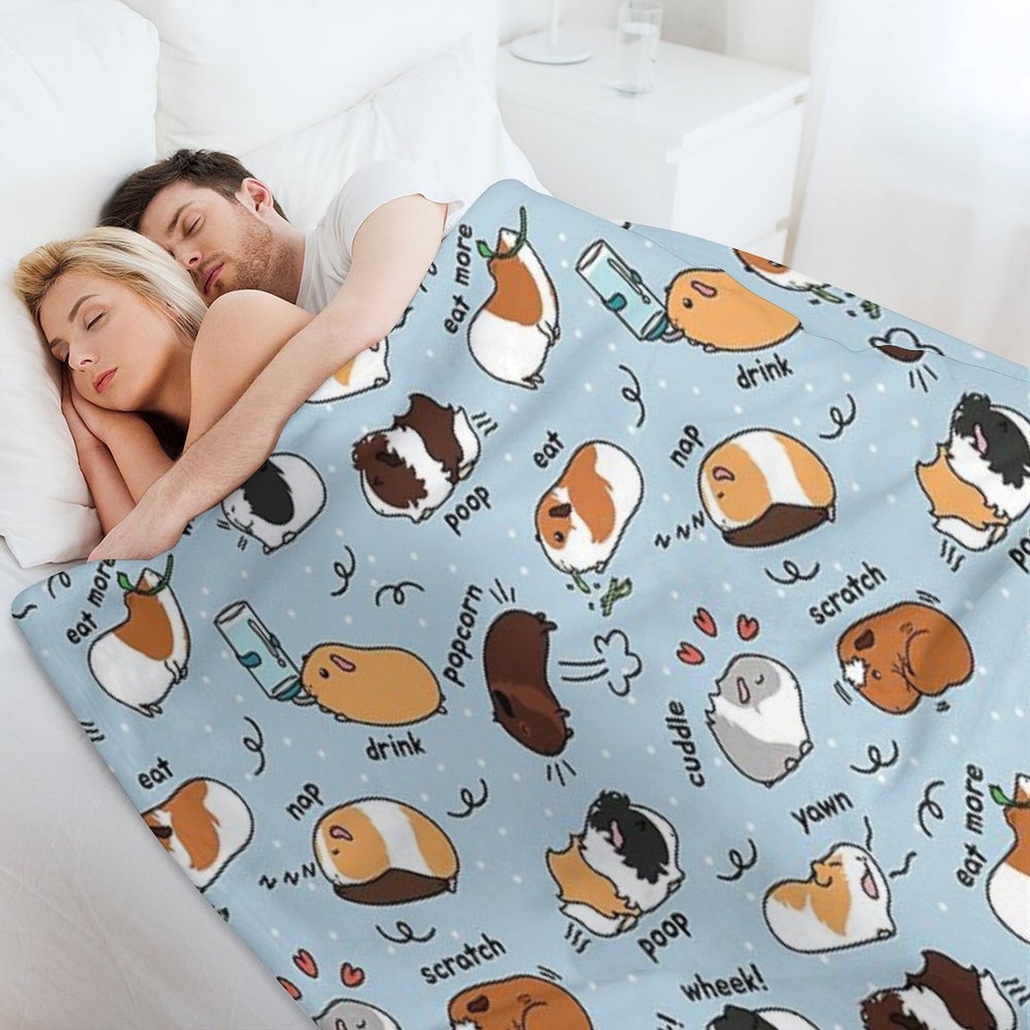 Guinea Pig Daily To-Do List - Blue Background Throw Blanket