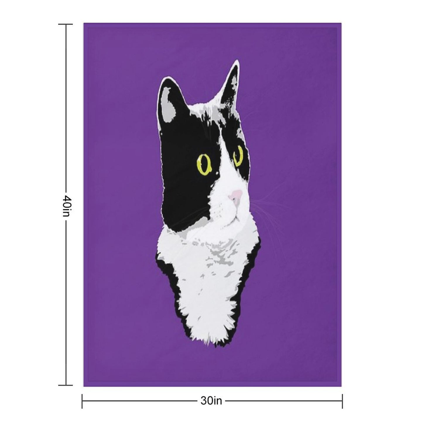Regal Tuxedo Kitty Throw Blanket