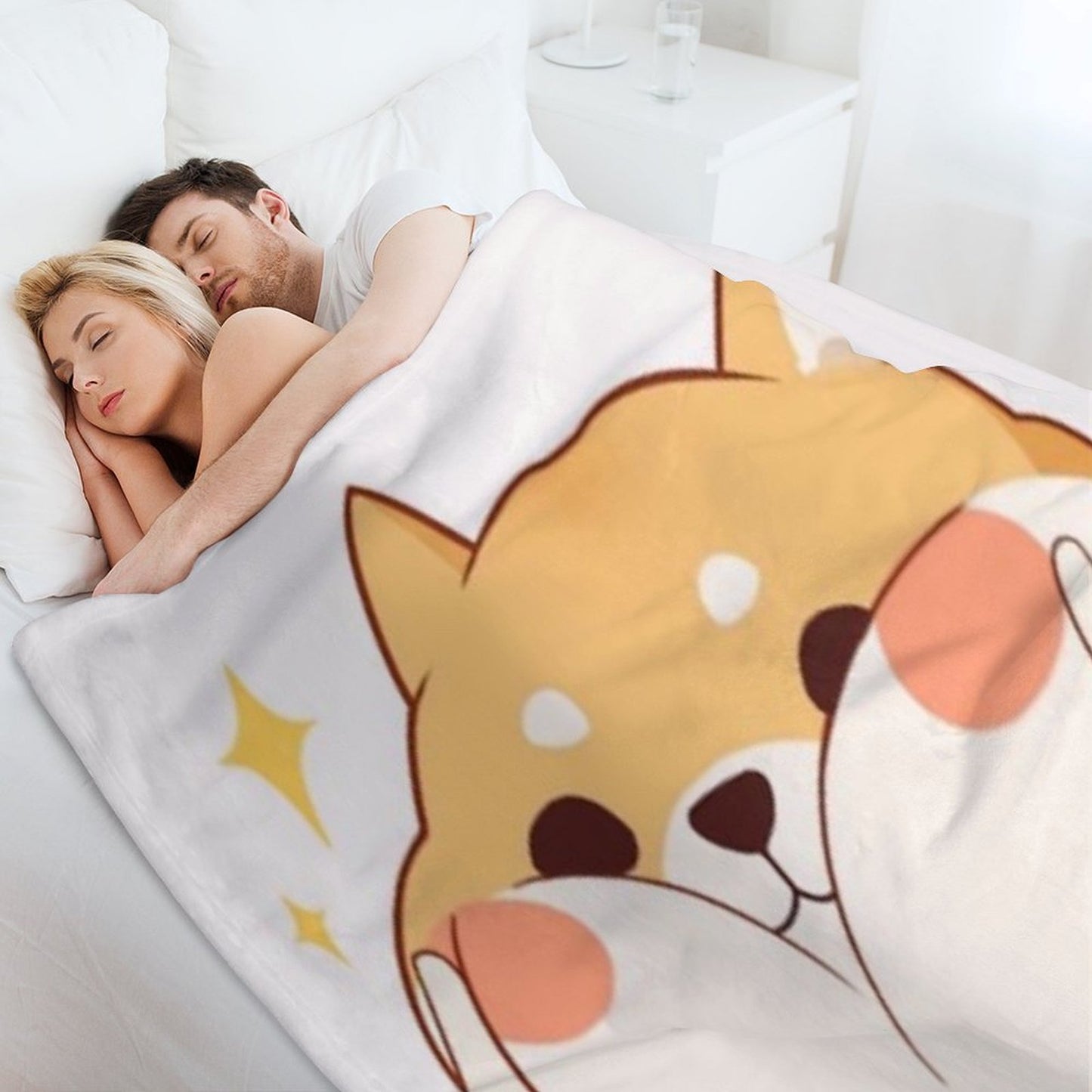 Kawaii Shiba Inu Throw Blanket