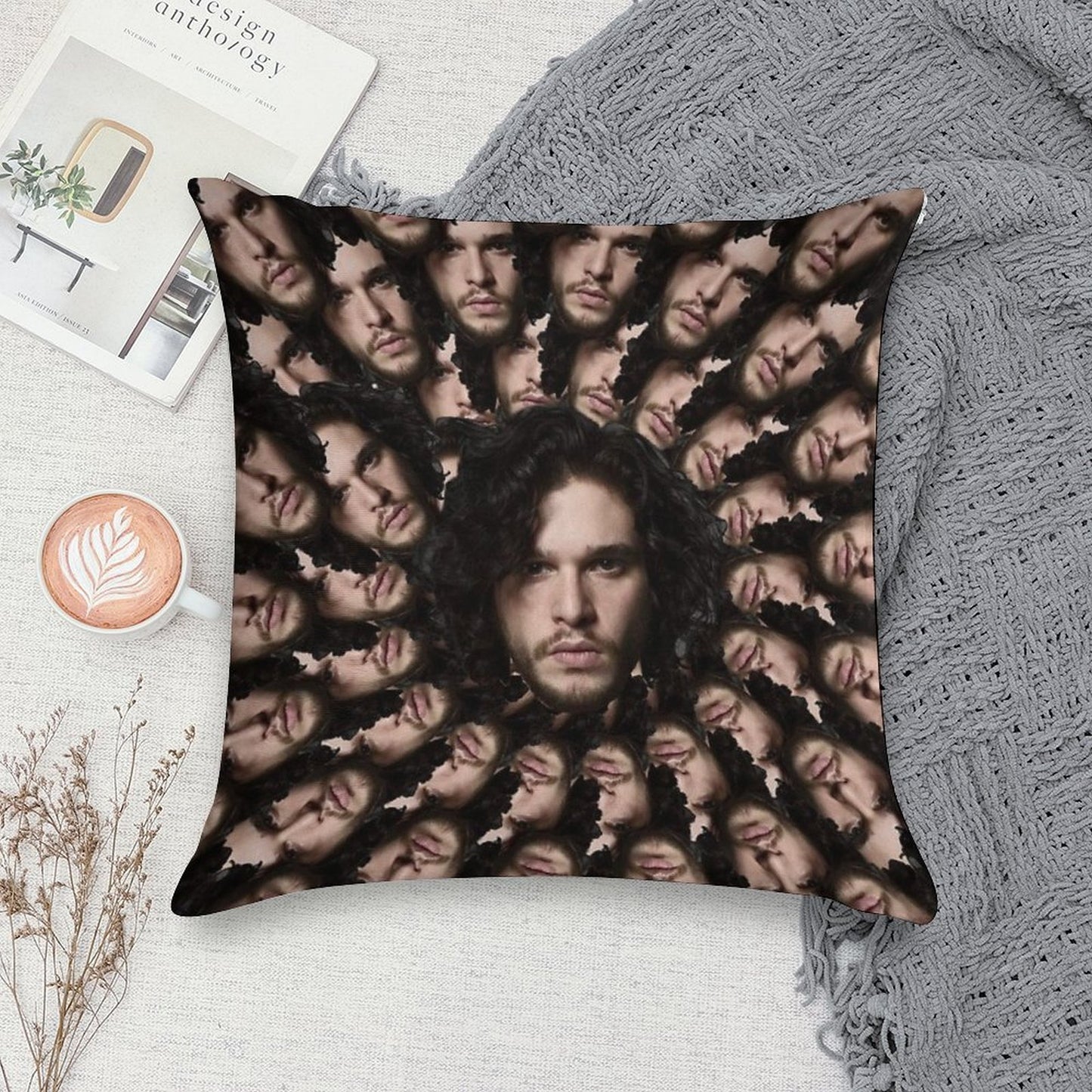 Kit Harington Fractal Soft Warmth Comfort Throw Pillow
