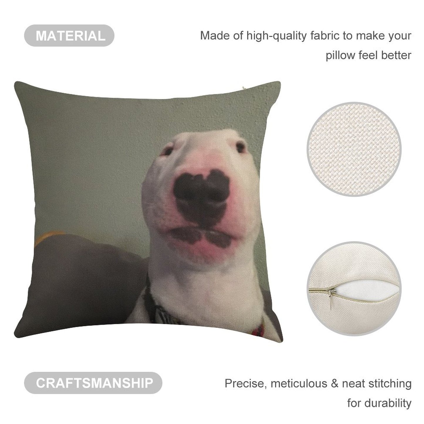 @PupperNelson Walter Original Linen Throw Pillow Cover