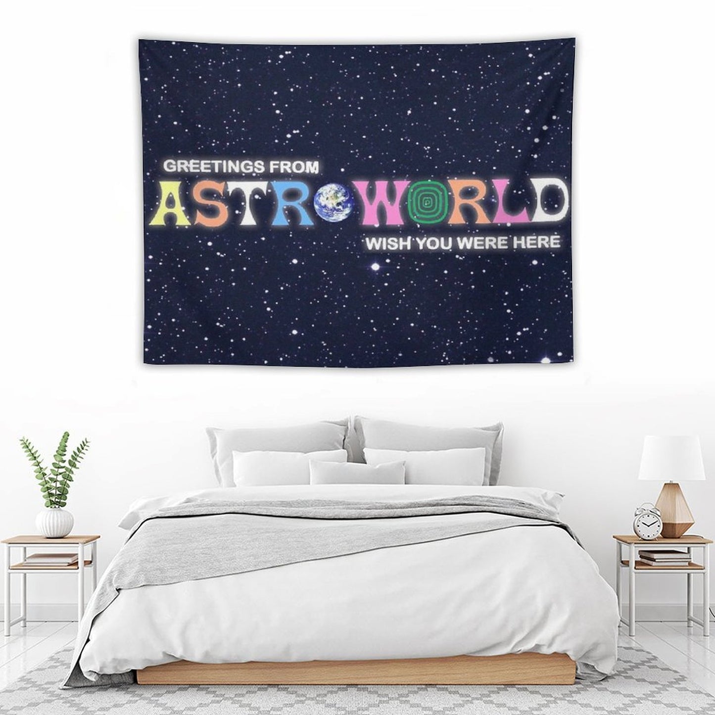 Greetings From, Astro Fan Cover Tapestry