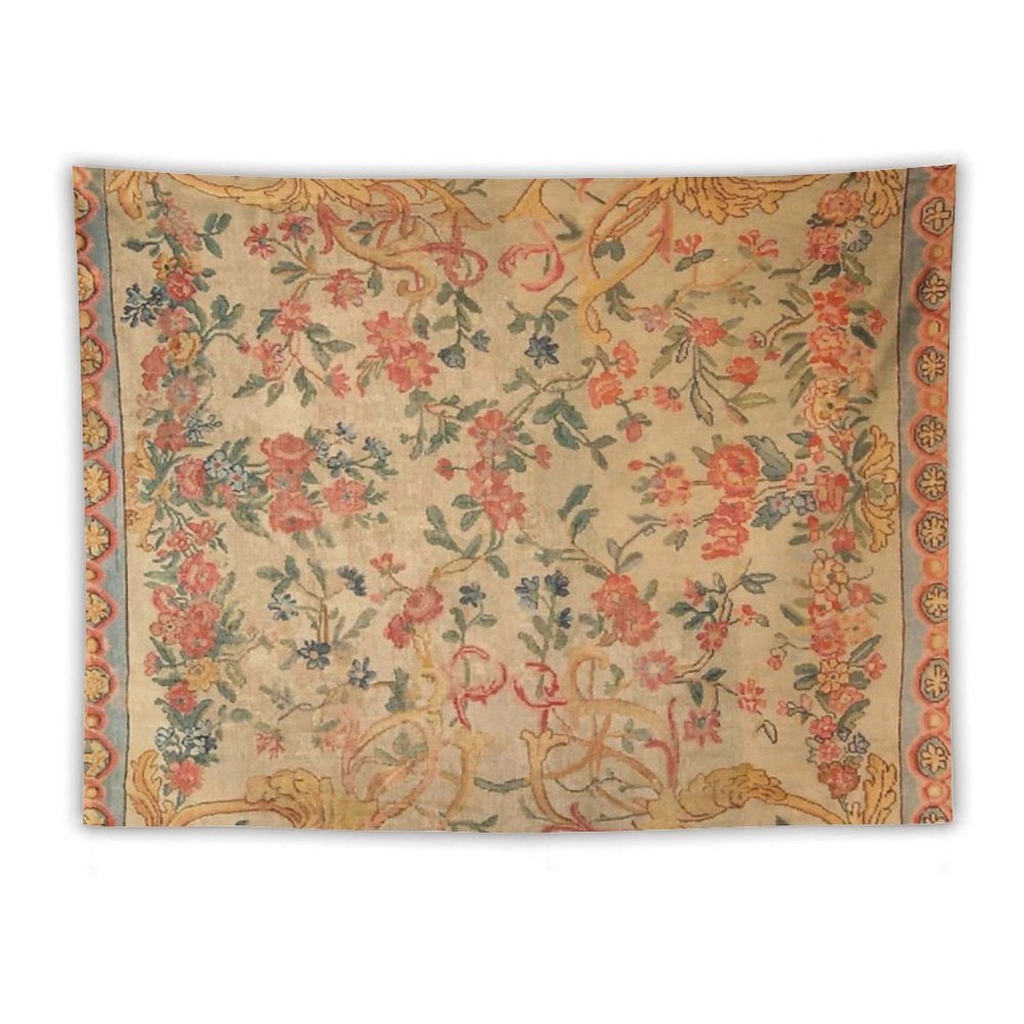 Antique French Savonnerie Rug Print Tapestry