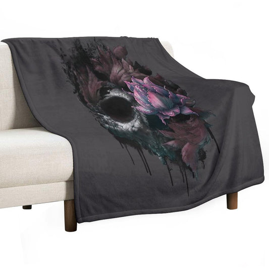 Death Blooms Throw Blanket
