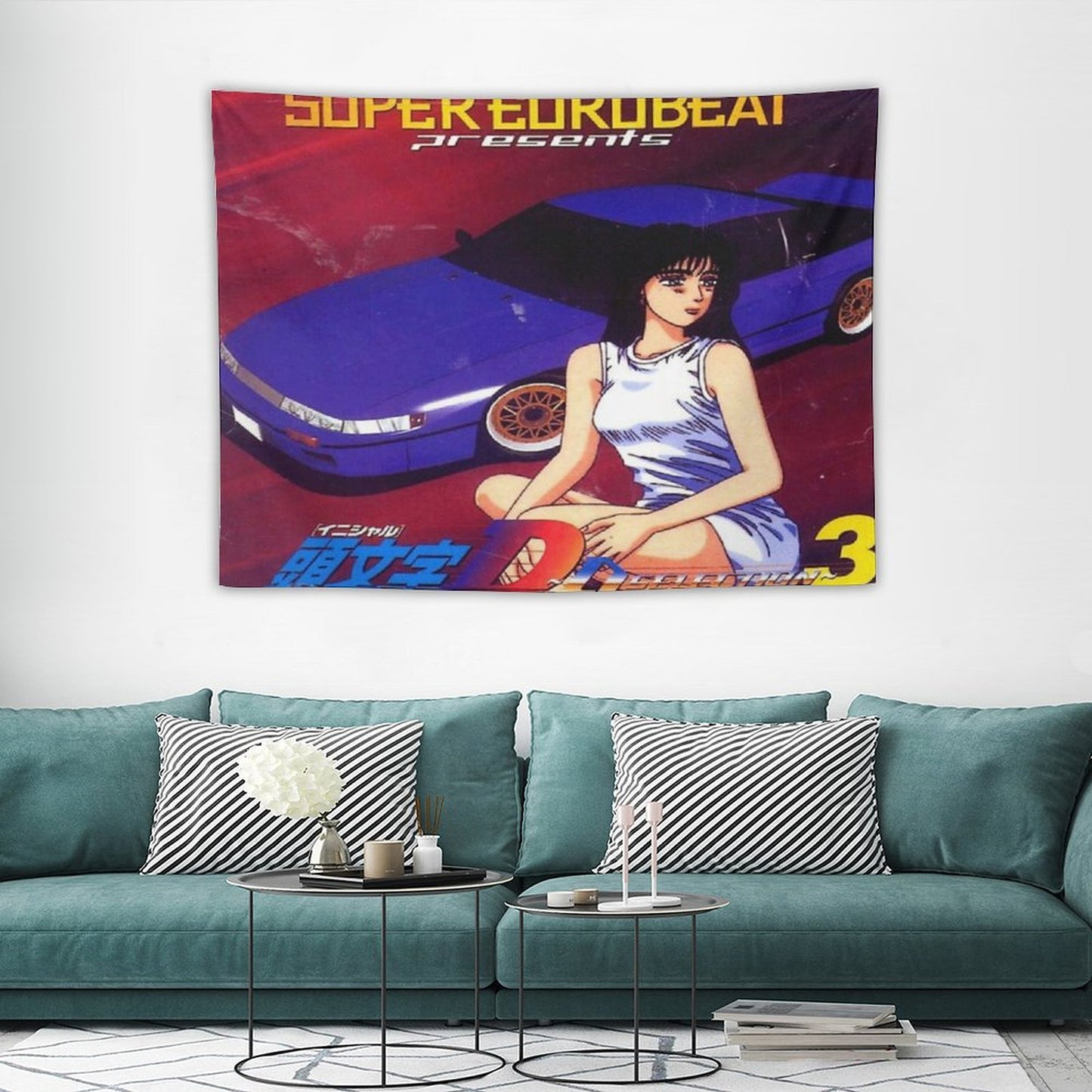 Initial D Mako Super Eurobeat Anime Tapestry