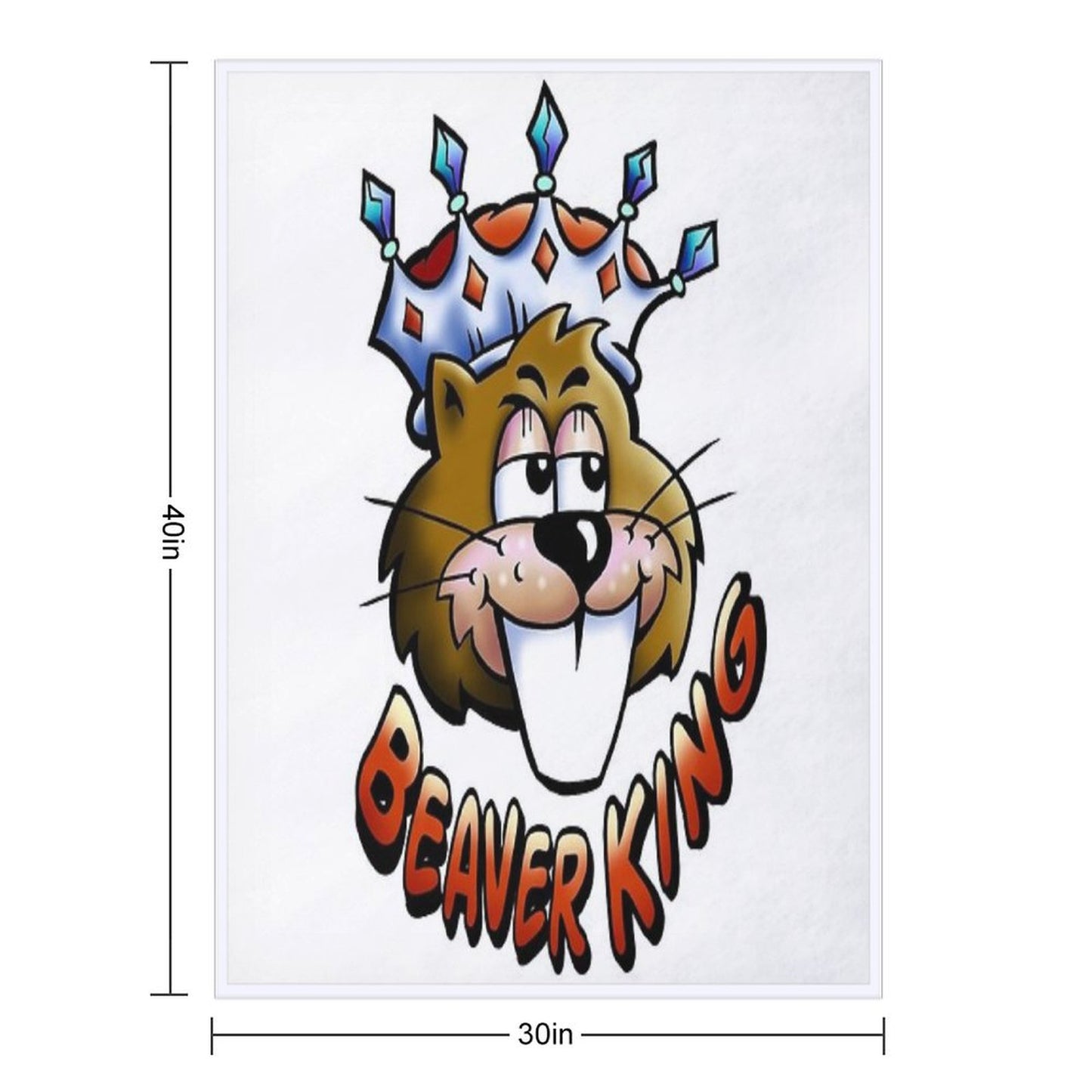 Beaver King - Red Text Throw Blanket