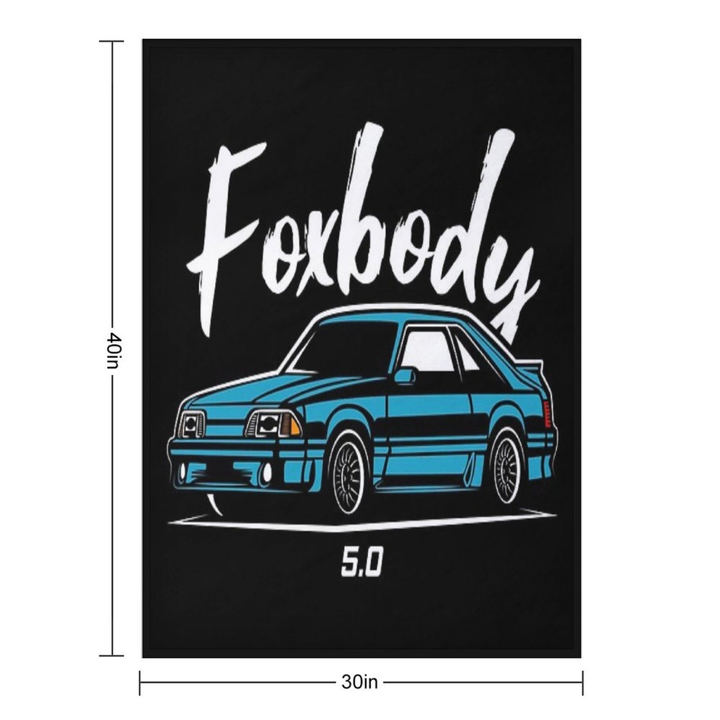 Blue Racing Fox Body Stang Throw Blanket