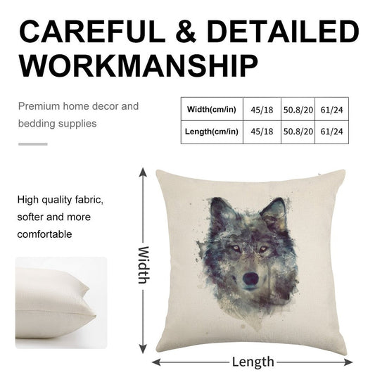 Wolf  Persevere Linen Throw Pillow Cover
