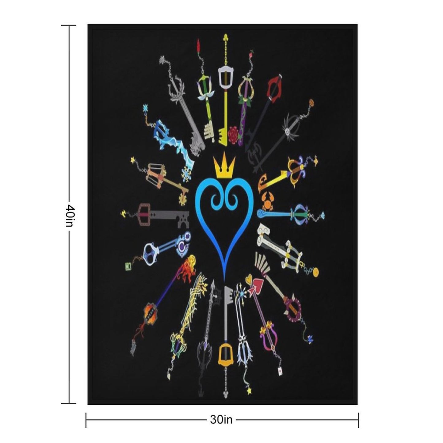 Kingdom Hearts Keyblades Throw Blanket