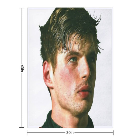 Max F1 Driver Sweaty Serious Face Throw Blanket