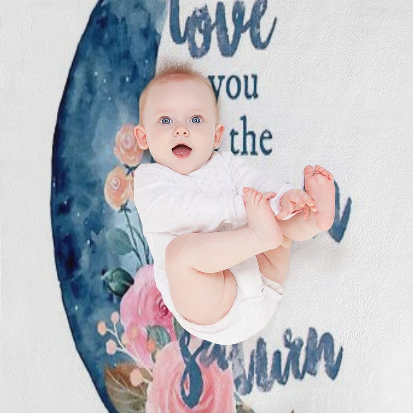 Love You to The Moon And Saturn Seven Throw Blanket