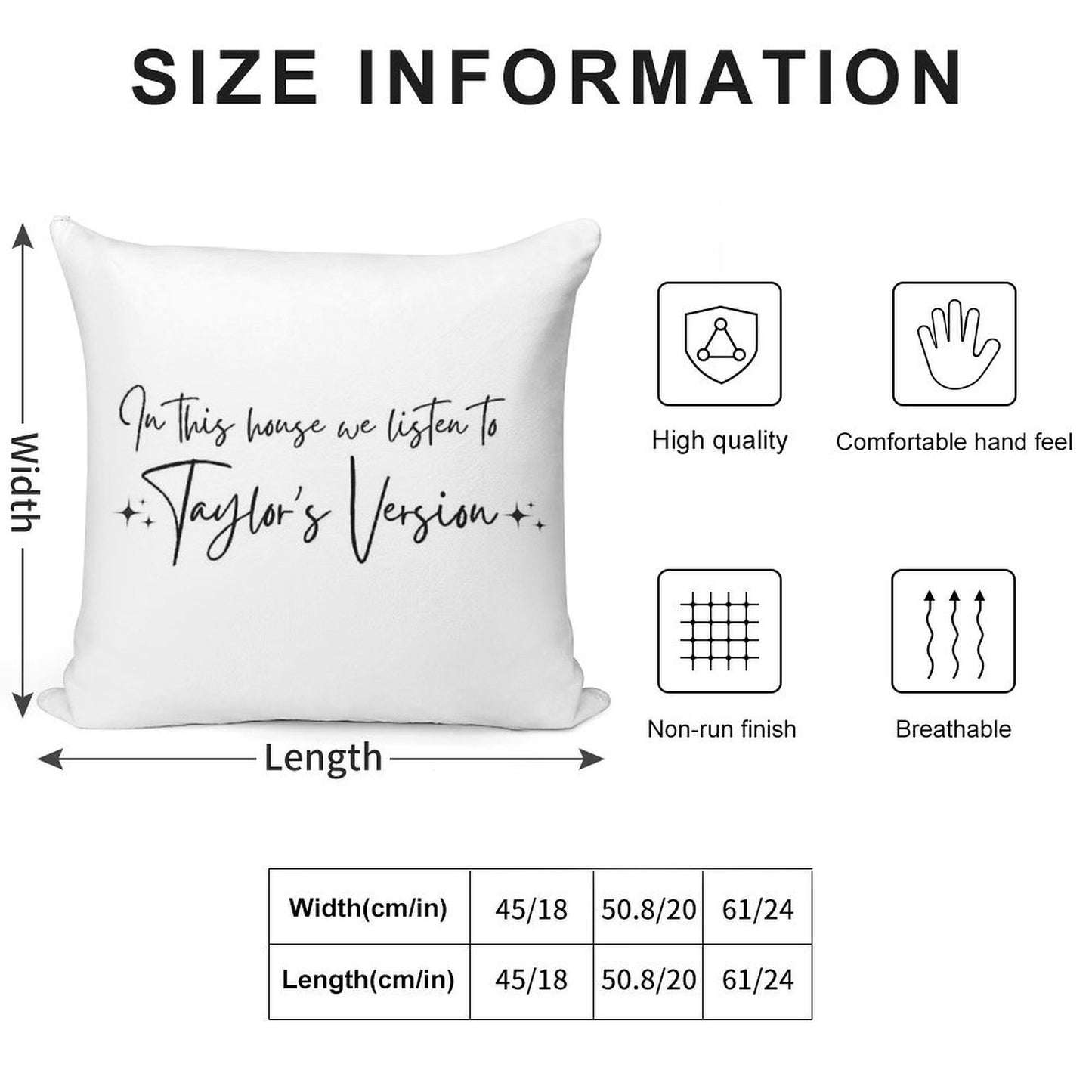 In This House We Listen to Taylor's Version Soft Washable Throw Pillow