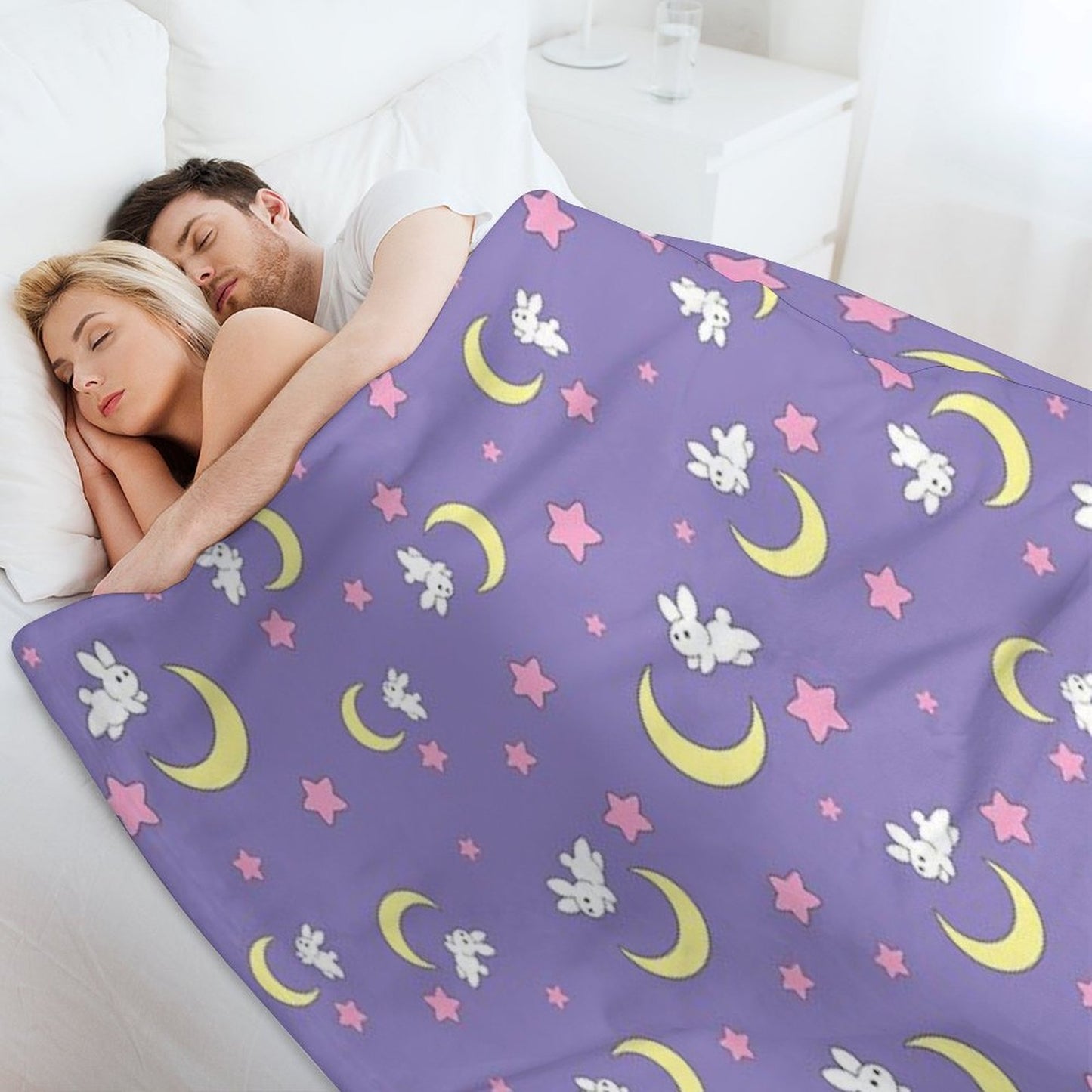 Rabbit of The Moon Throw Blanket