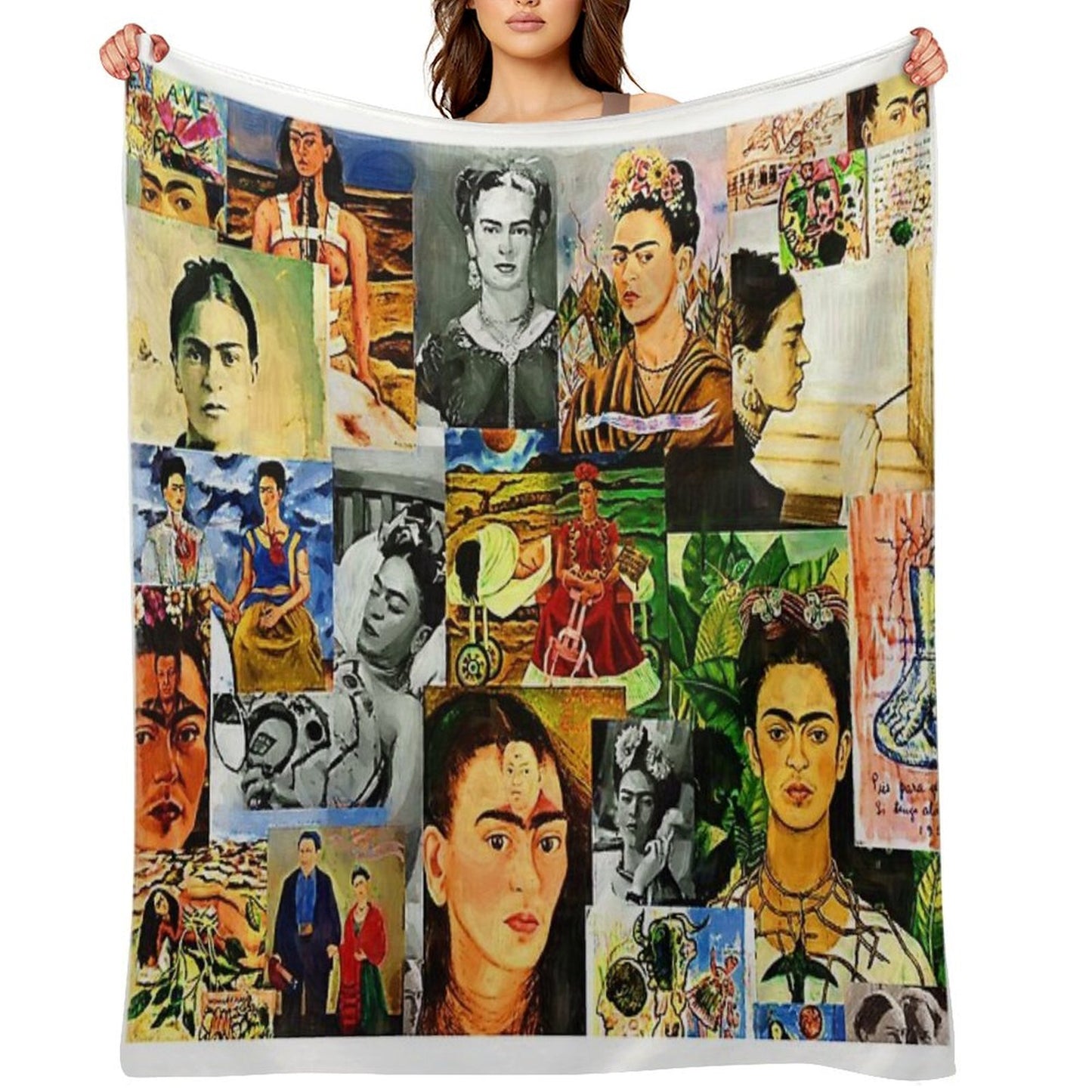 Frida Collage Throw Blanket