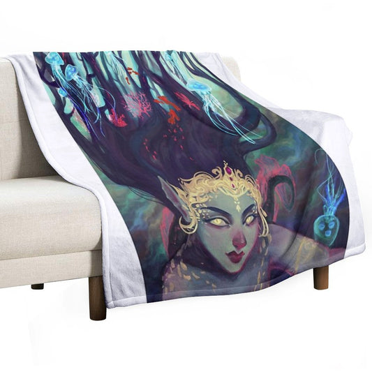 Abyss Mermaid Throw Blanket