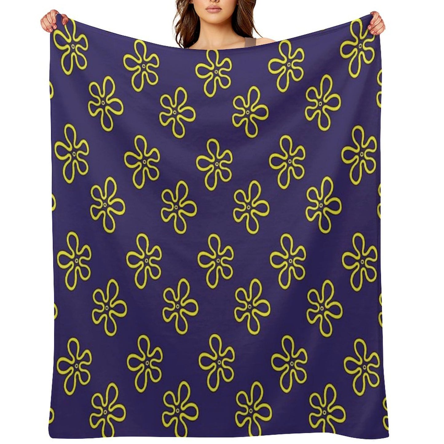 Spongebob's Floral Pattern (Purple) Throw Blanket