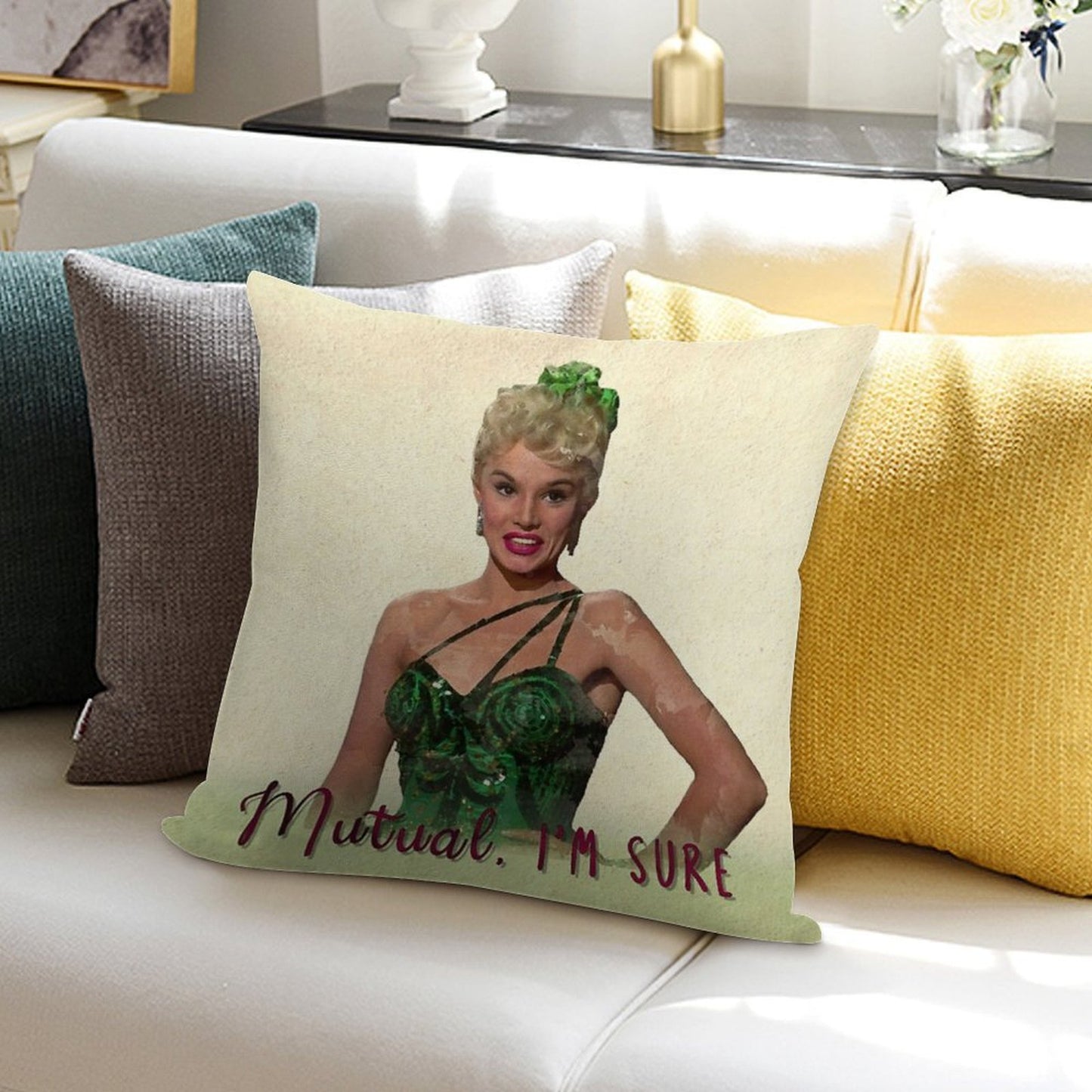 Mutual, I'm Sure - White Christmas Soft Ultra-Soft Texture Throw Pillow