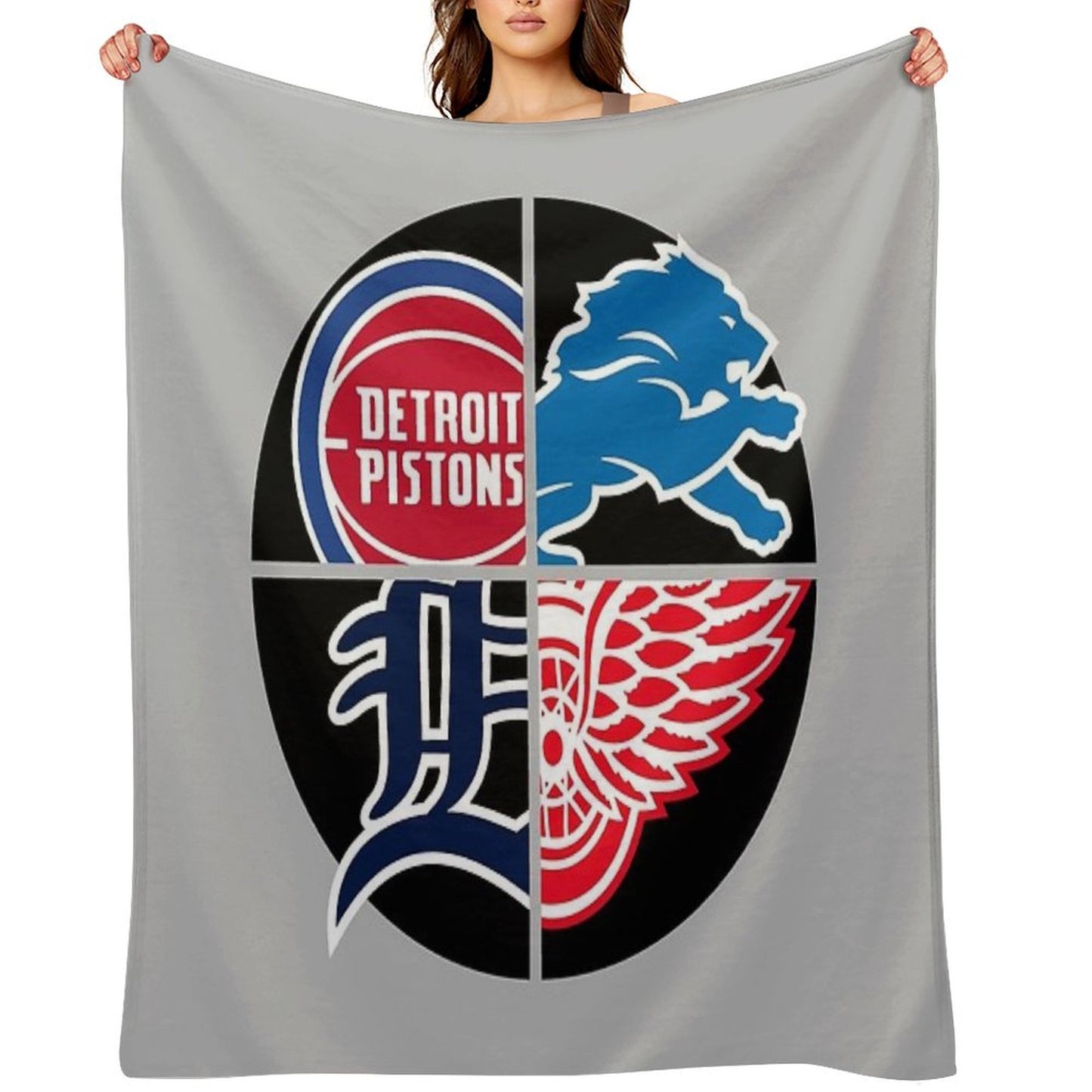 Detroit Sports Quad Throw Blanket