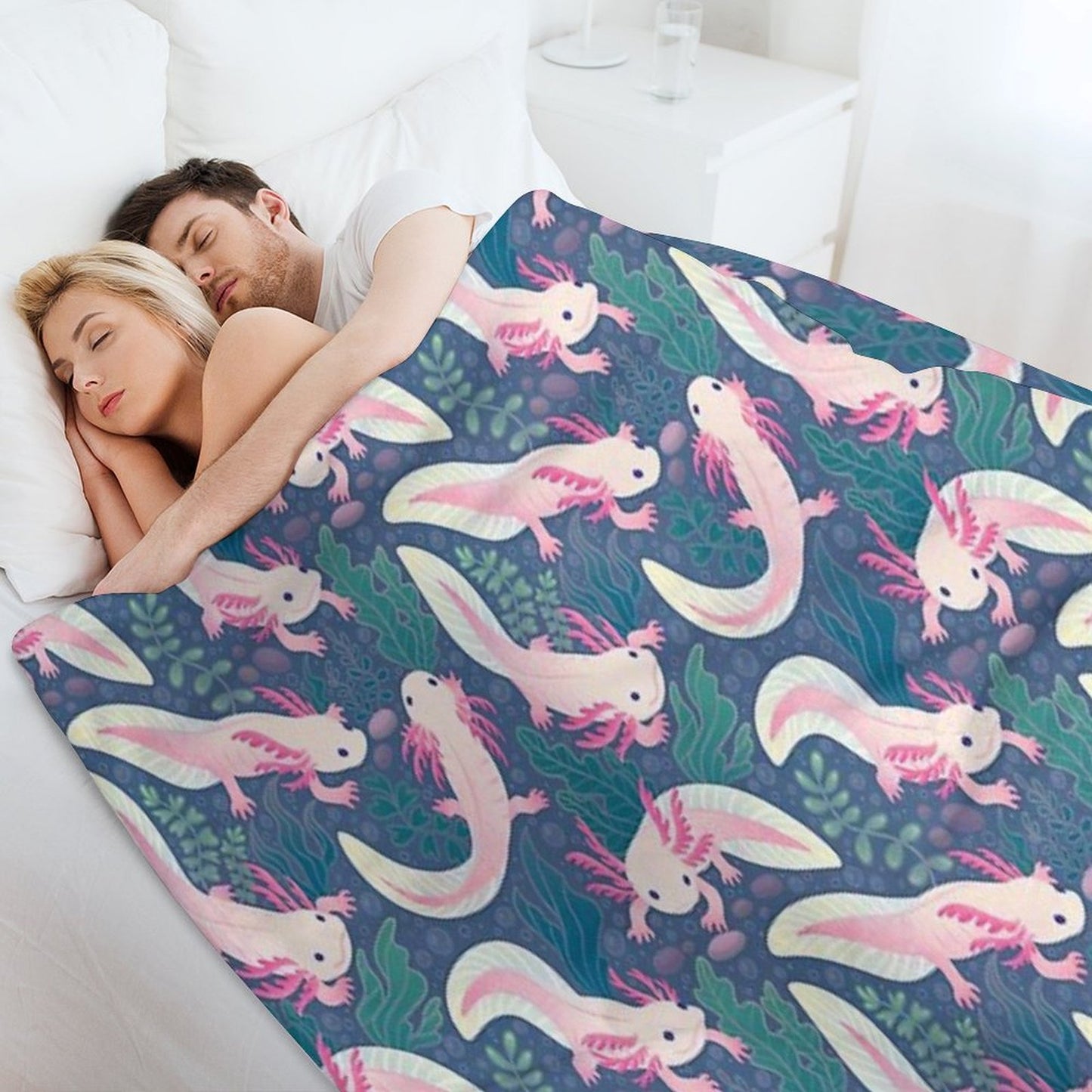 Axolotls Throw Blanket