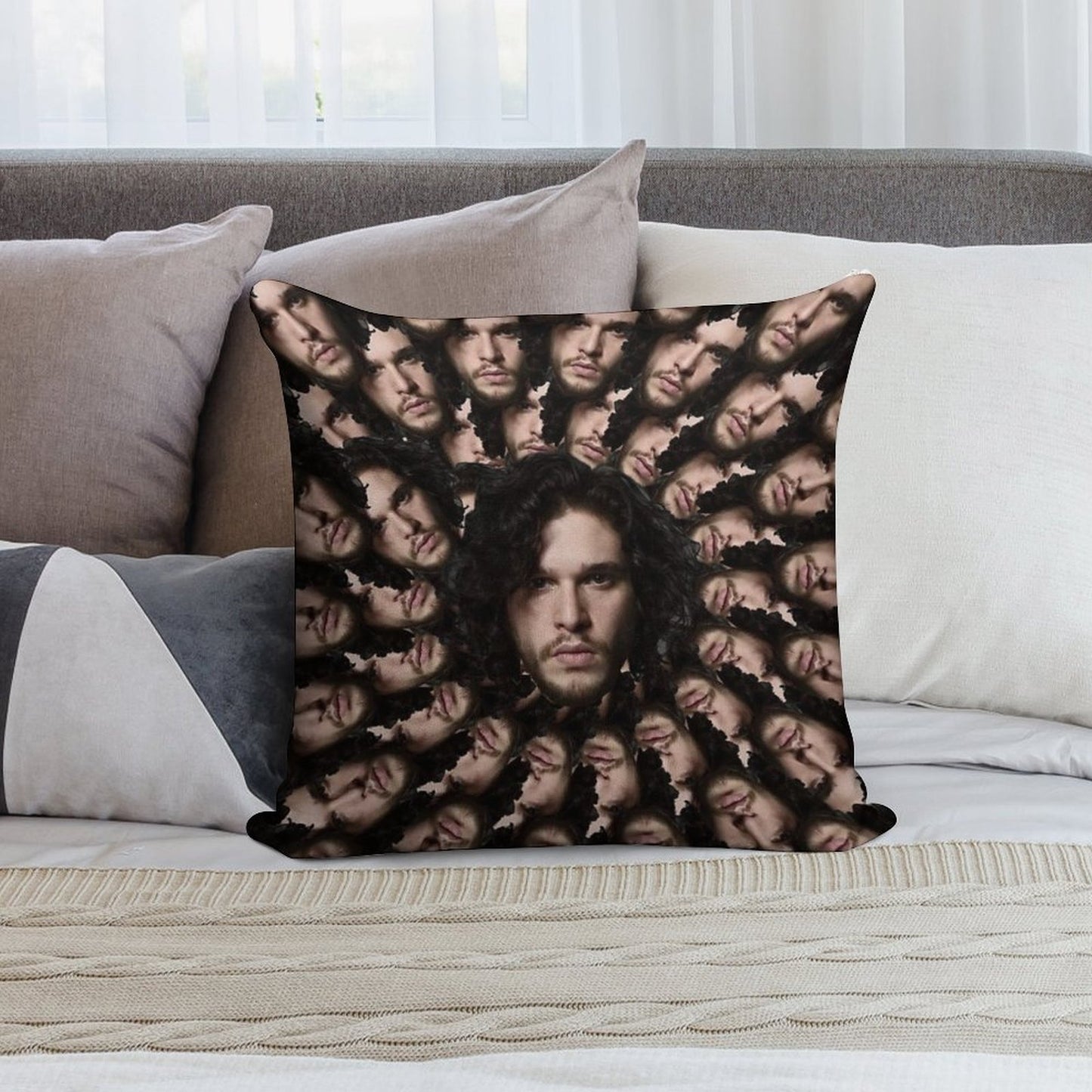 Kit Harington Fractal Soft Warmth Comfort Throw Pillow