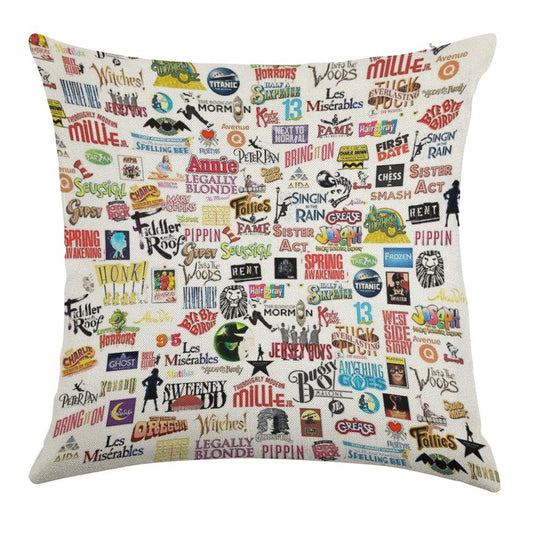 Musical Logos Linen Throw Pillow Cover