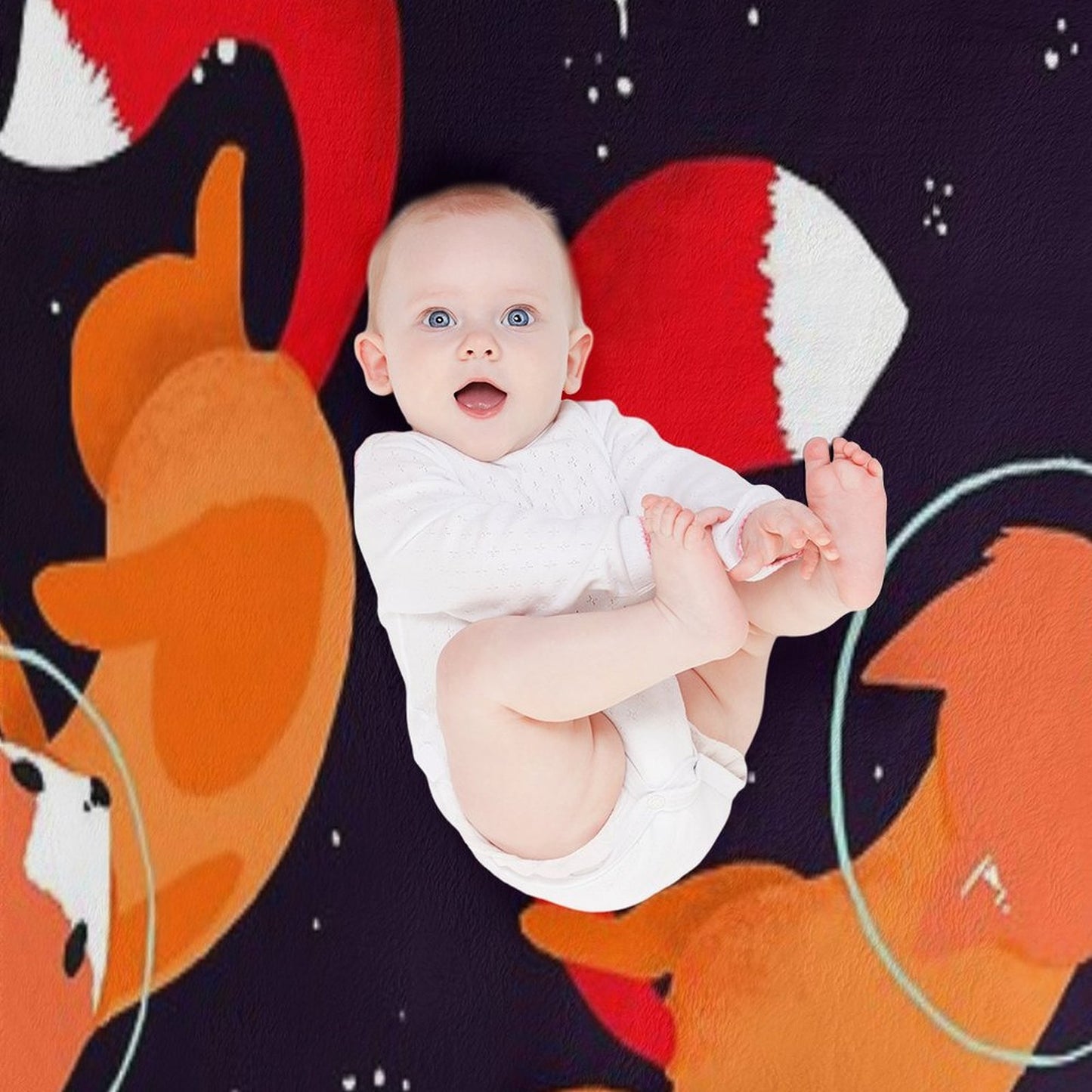 Space Foxes Throw Blanket