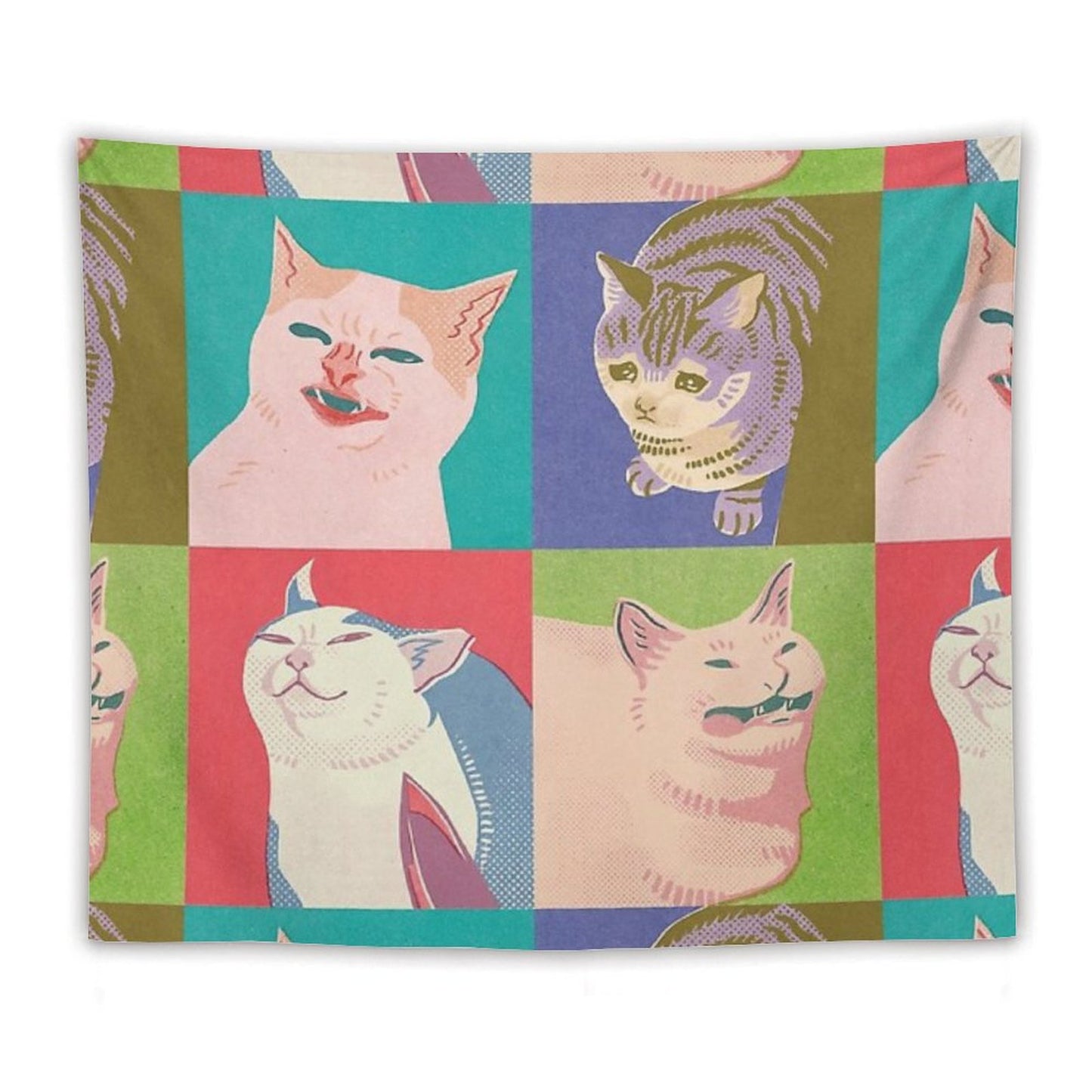 Four Meme Cats of The Apocalypse Tapestry