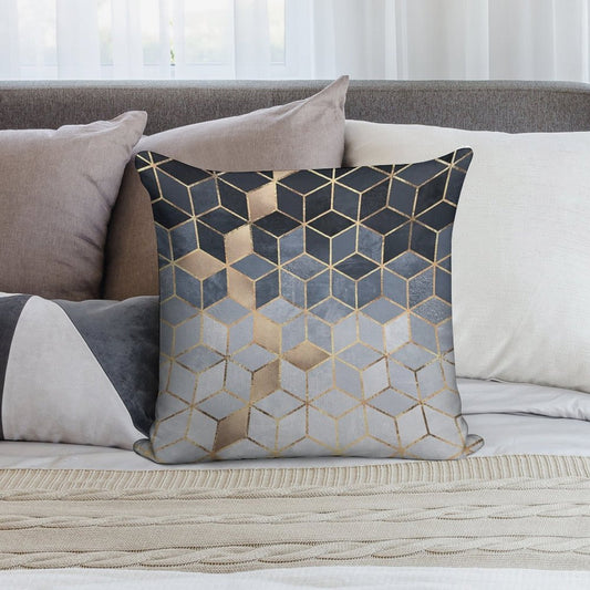 Soft Blue Gradient Cubes Soft Washable Throw Pillow
