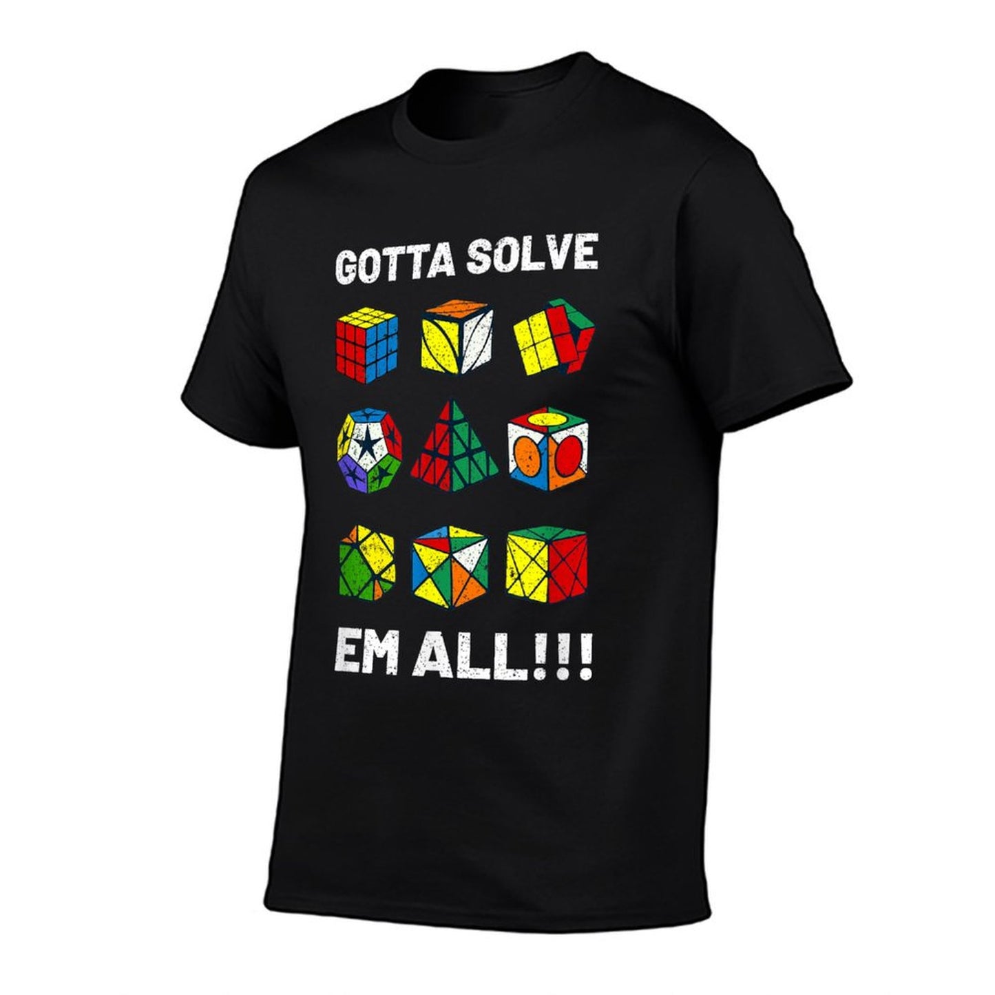 Competitive Puzzle Cube Gotta Solve Em All Speed Cubing Tagless Design T-Shirt