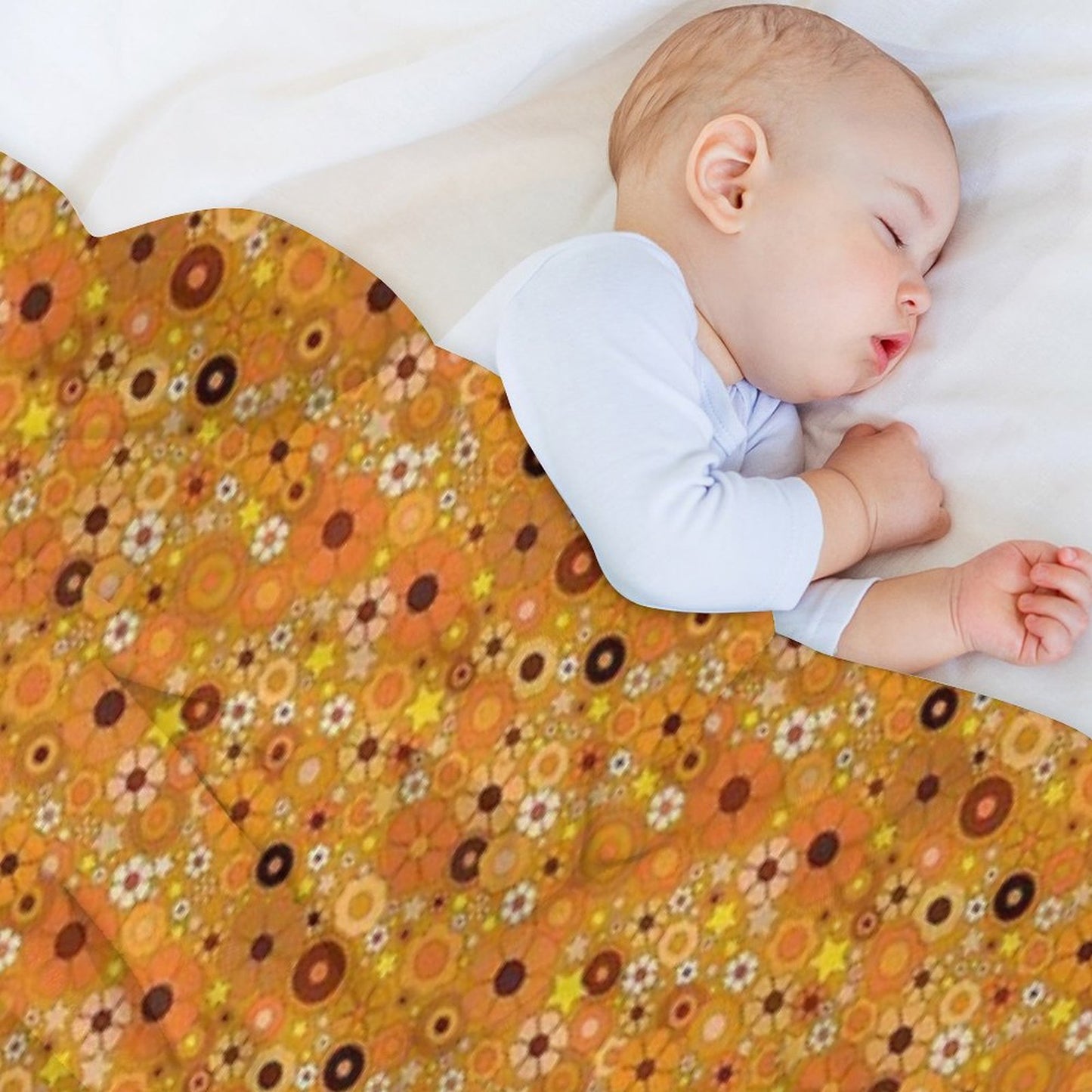 Hippie Flower Stars 60s 70s Throw Blanket