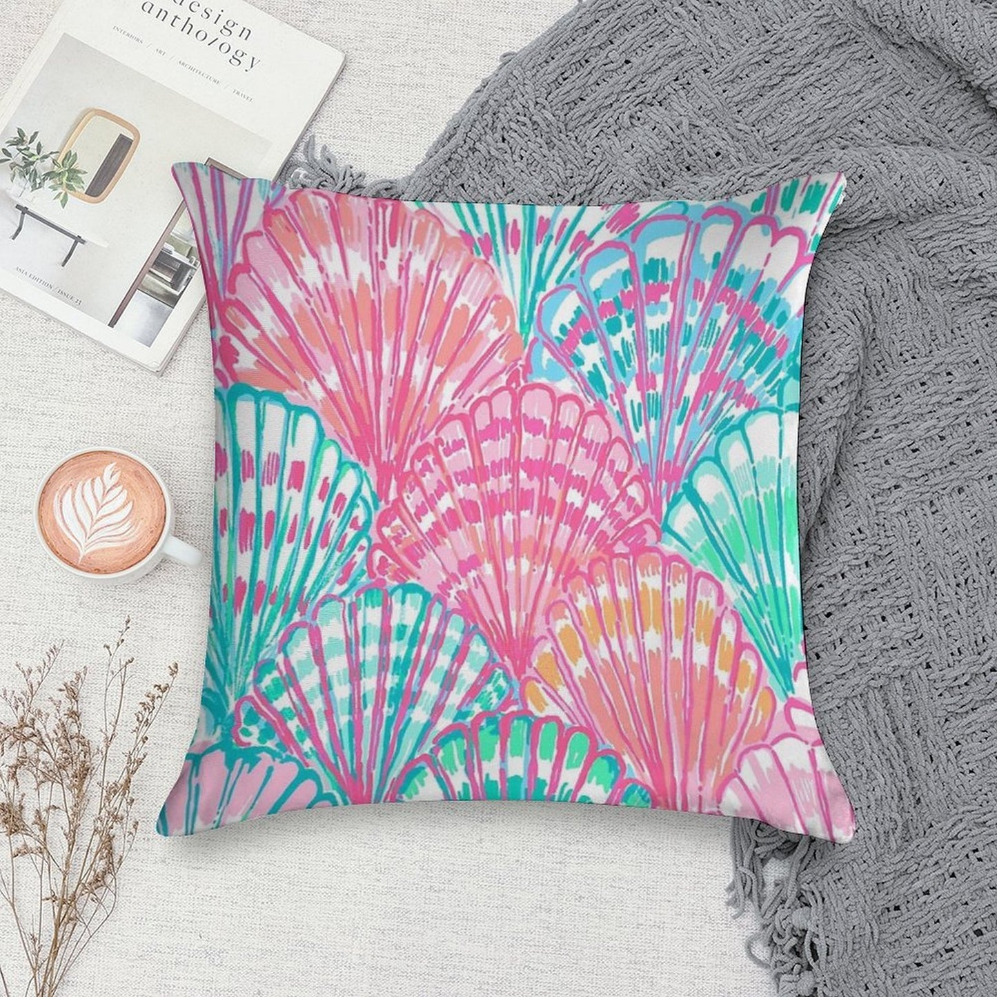 Colorfull Shell Soft Warmth Comfort Throw Pillow
