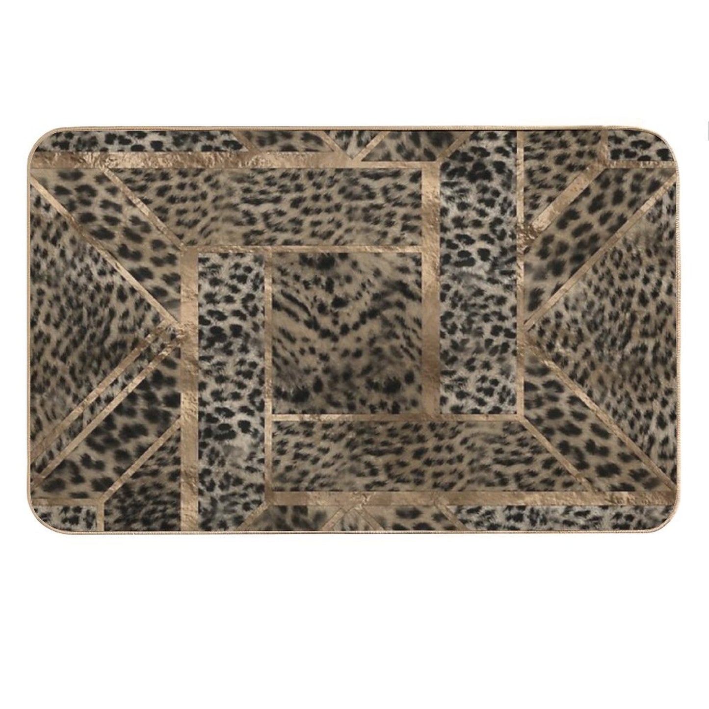 Leopard Fur Texture Geometric Pattern Bath Mat