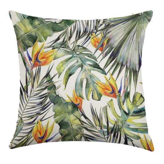 TROPICAL GARDEN Linen Throw Pillow Cover
