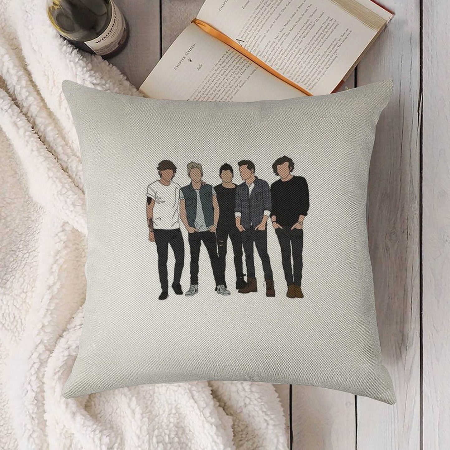 ONE DIRECTION Linen Throw Pillow Cover