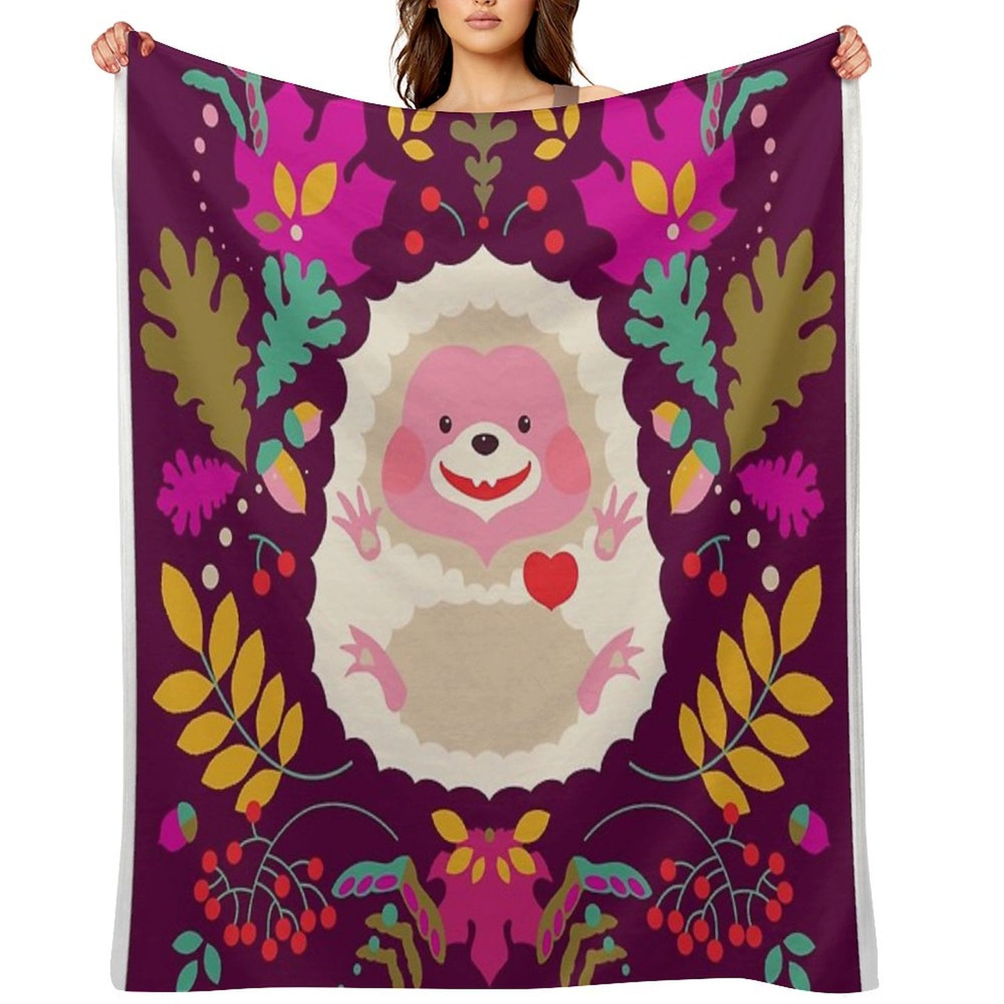 Hedgehog LOVE Throw Blanket