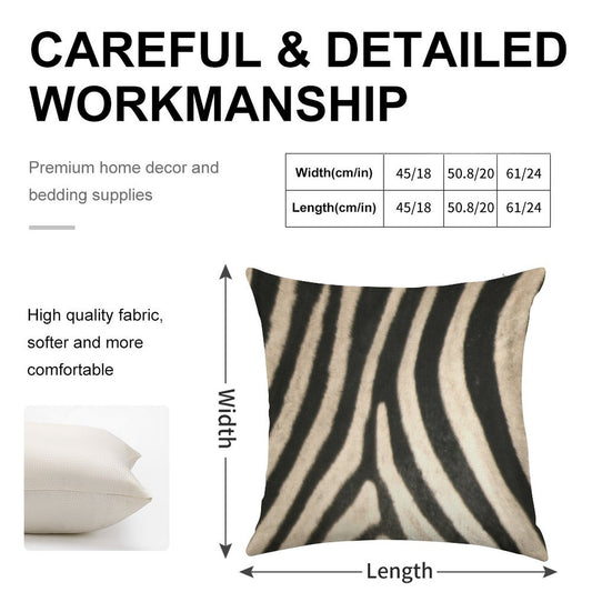 Zebra Print. Safari Animal Lovers Decor. Linen Throw Pillow Cover