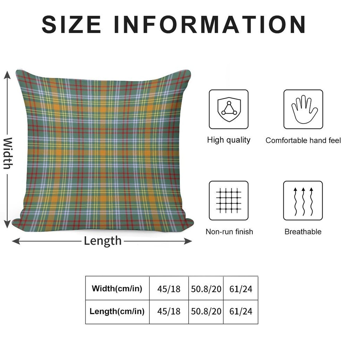 O'Brien Tartan Pattern Colorful Irish Plaid Soft Luxury Feel Throw Pillow
