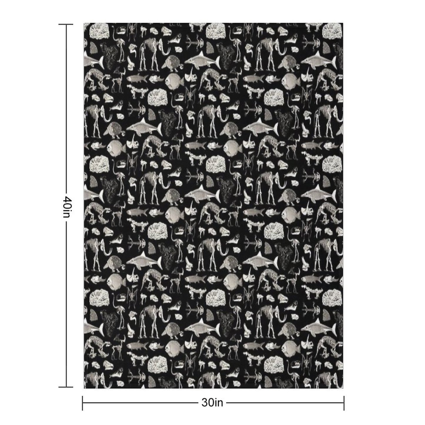 Paleontology Illustration Throw Blanket