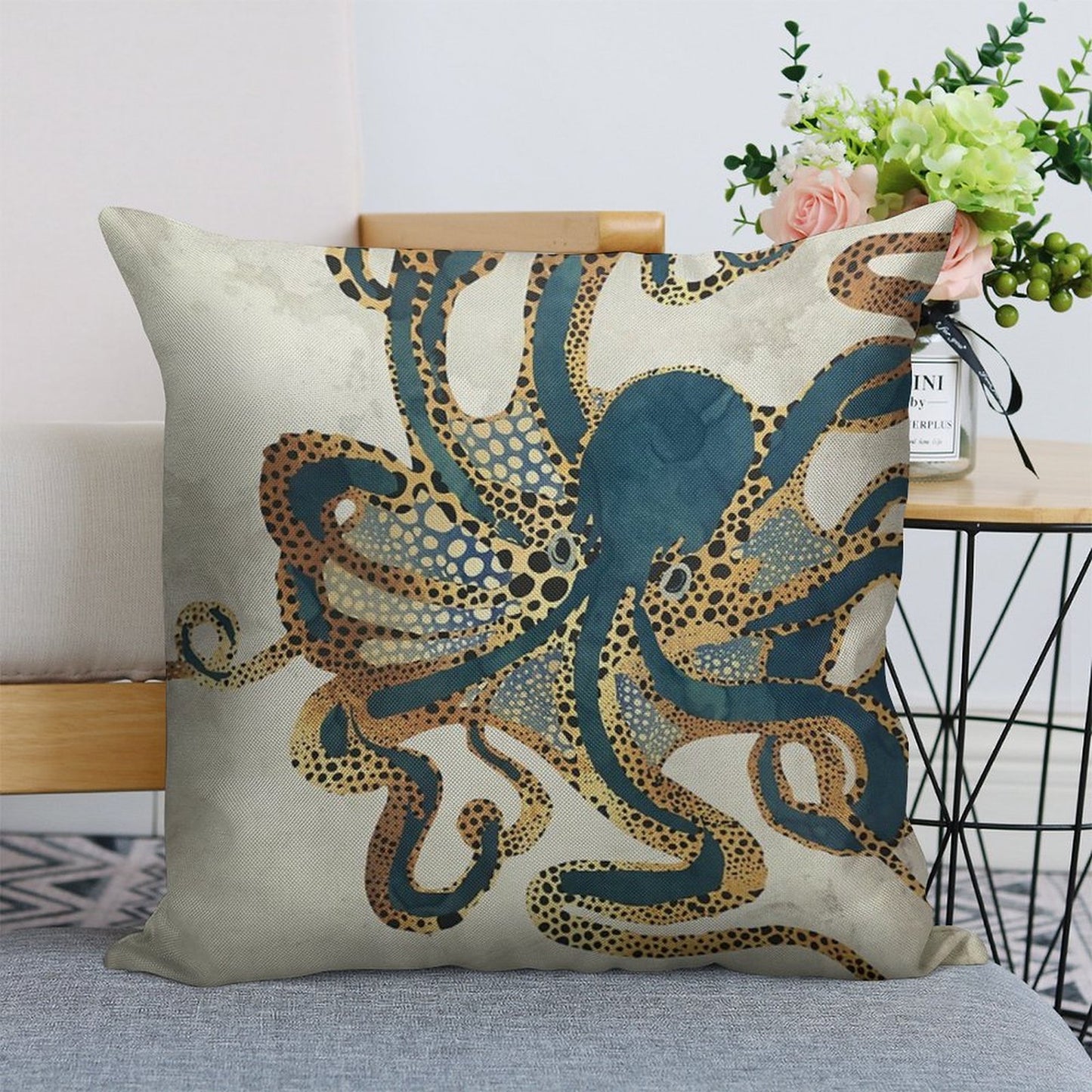 Underwater Dream VI Linen Throw Pillow Cover